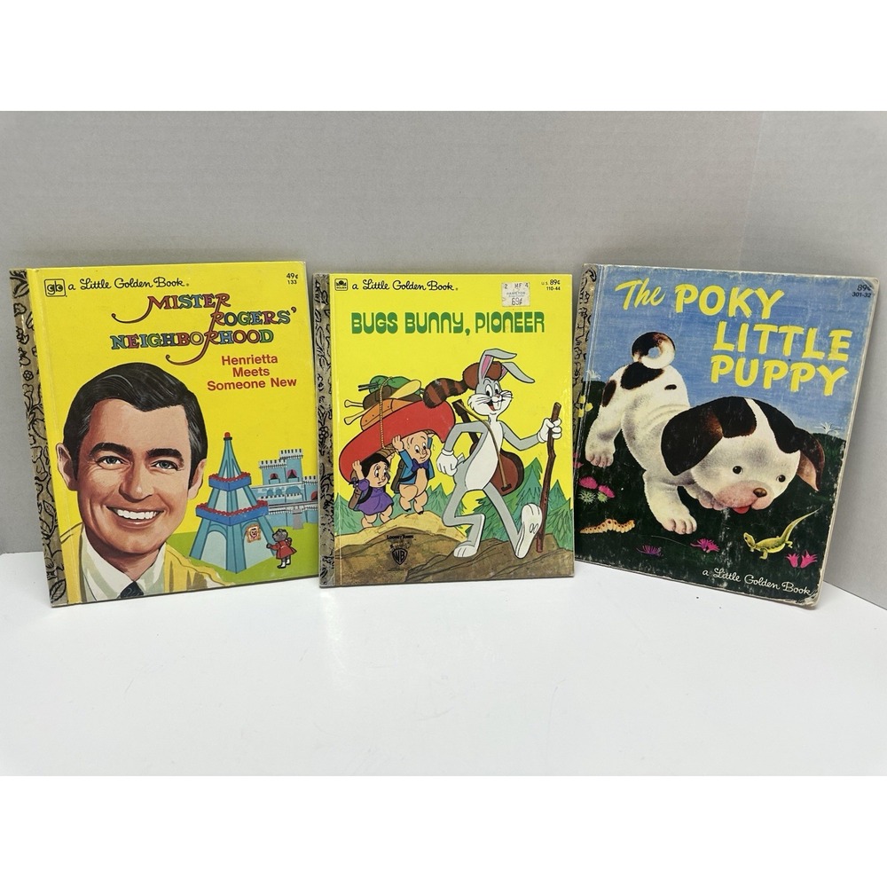 Little Golden Book Lot Bugs Bunny Pokey Little Puppy Mister Rodgers